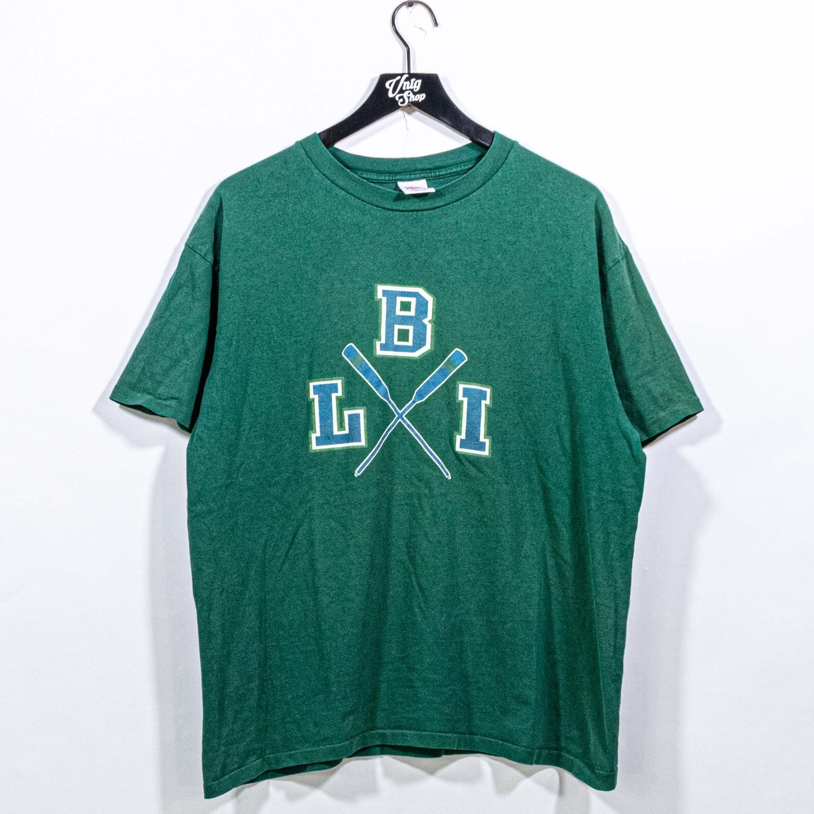 FILA T shirt LBI Long Beach Island remi canottaggio maglia sbiadita sole corta XL VINTAGE anni 90