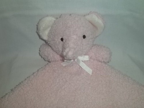 SUMERSAULT Plush ELEPHANT BLANKET Pink Cream White Baby Stuffed Animal Toy - Picture 2 of 4