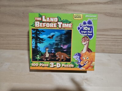 VTG Land Before Time 100 Piece 3-D Dinosaur Character Puzzle  Pressman 2007- New