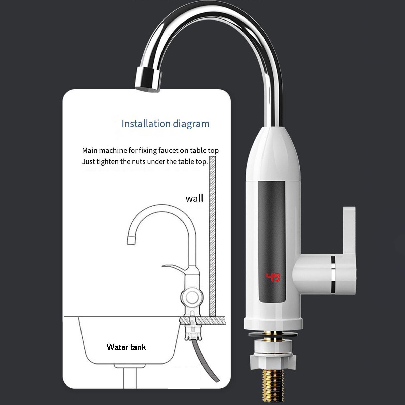 Stainless Steel Instantaneous Water Heater for Double Kitchen Sinks and