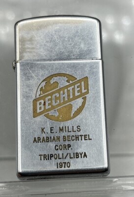 Vintage 1969 Zippo Lighter Bechtel Corp. Tripoli/Libya 1970 | eBay