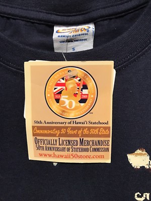 T-shirt Crazy Shirts Hawaii 50th Anniversary Statehood - Taille S Adulte - Neuf