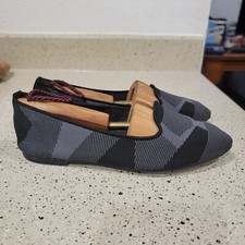 Skechers Women Shoes Size 6 Black Gray Comfort Flat Fabric Cleo Sherlock 44731