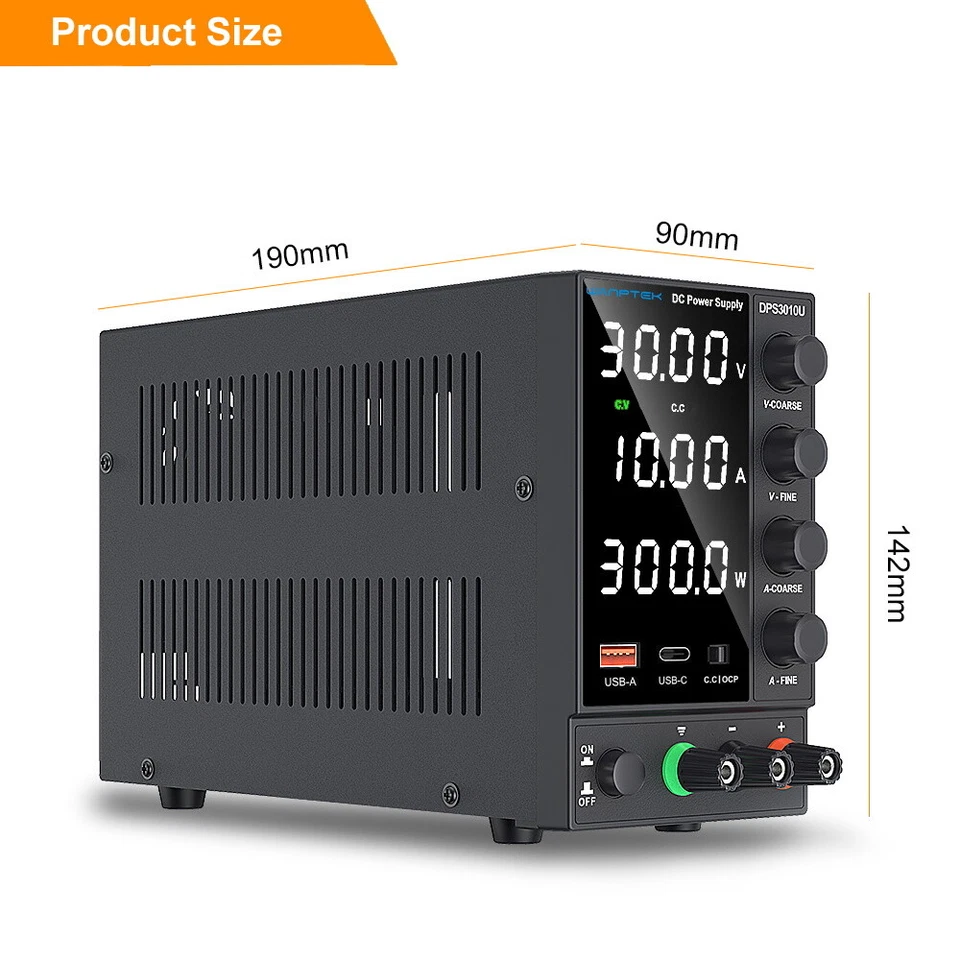 DPS 30V 10A Adjustable DC Bench Power Supply Lab Variable DC Power Output Switch - Image 4 of 4