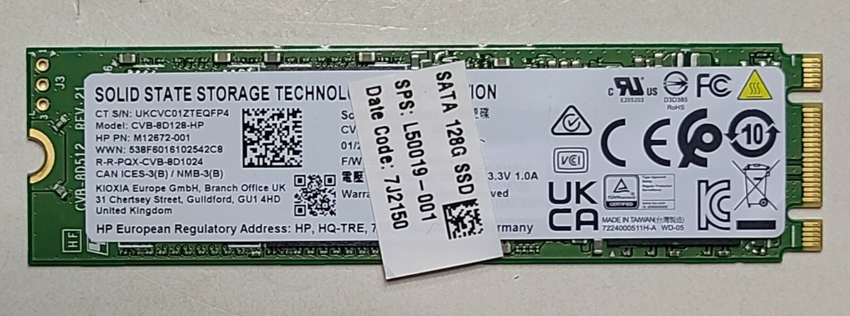 NEW - Original HP 255 G7 128GB SSD SATA M.2 L50019-001 CVB-8D128