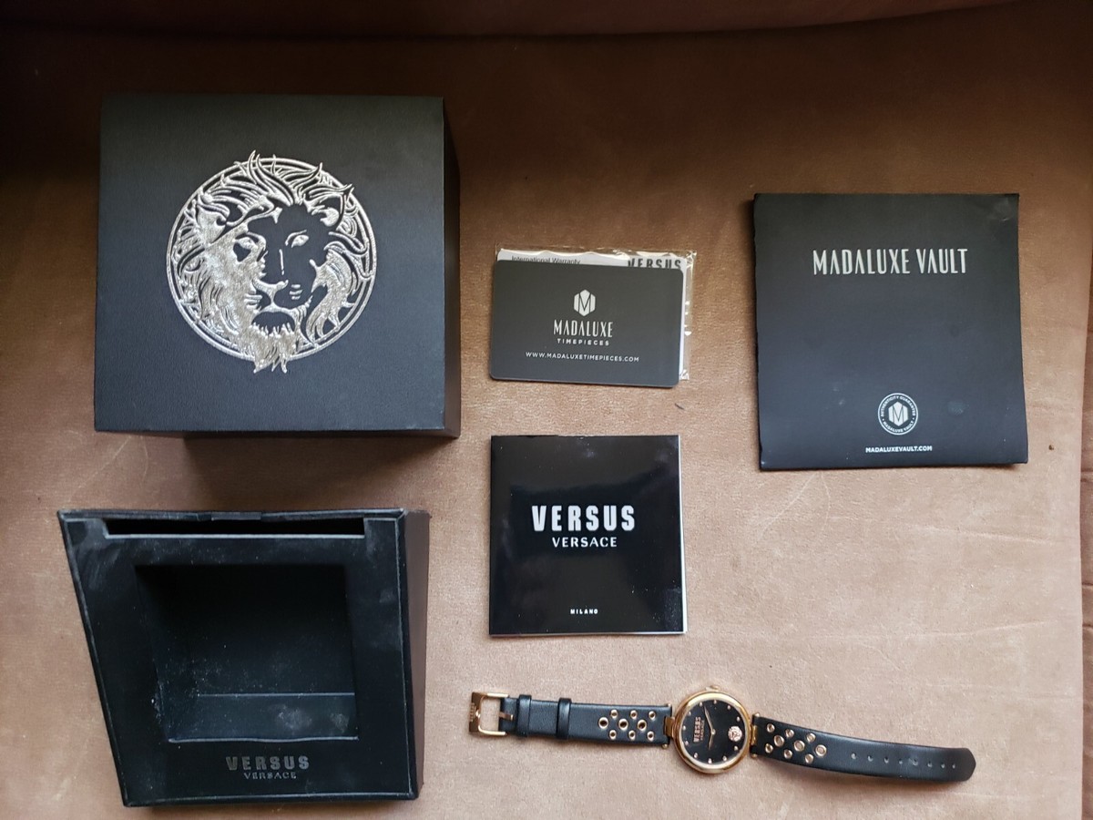 Ladies Versace Black Leather Watch New With Box Versace Antares Leather Black Octogonal Dial Quartz Analog  main image 3