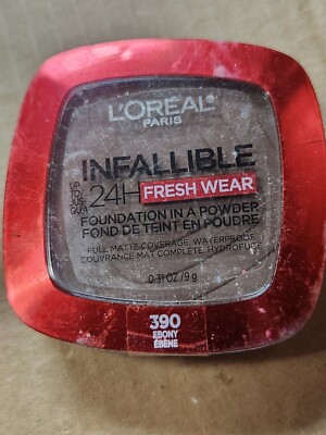L'Oreal Paris INFALLIBLE 24H  FRESH WEAR   390 Ebony Foundation In A Powder