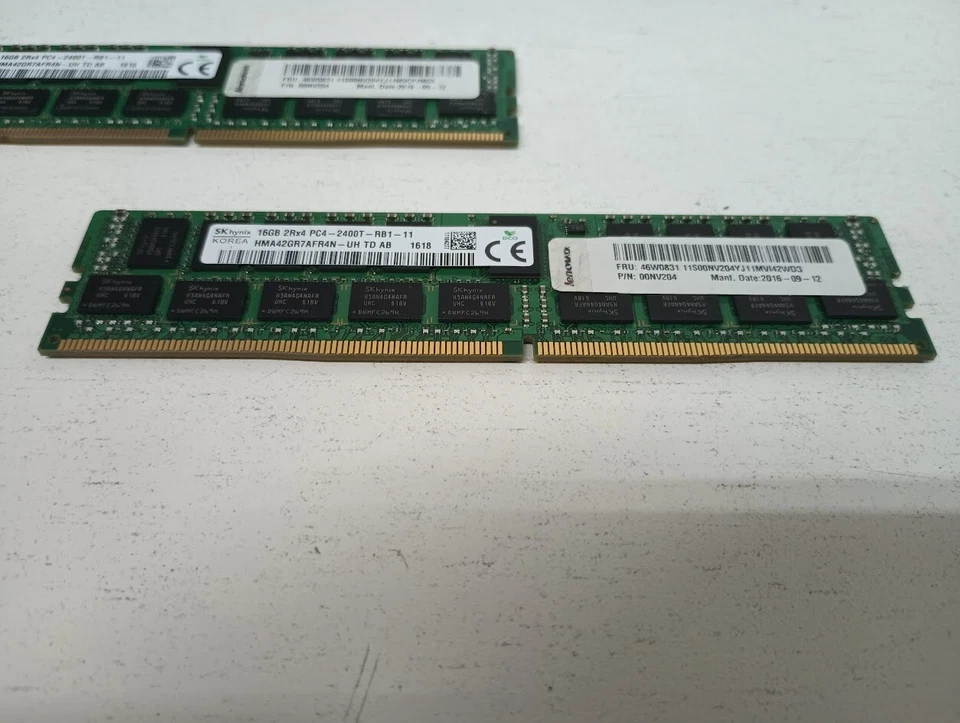 SK Hynix 16GB 2Rx4 PC4-2400T-RB1-11 HMA42GR7AFR4N - UH TD AB DDR4 RDIMM ECC RAM - Image 2 of 4