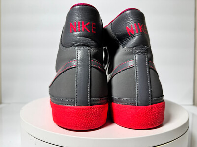 Nike Strap High-Top Sneakers - Gray/Red - Men display picture 2