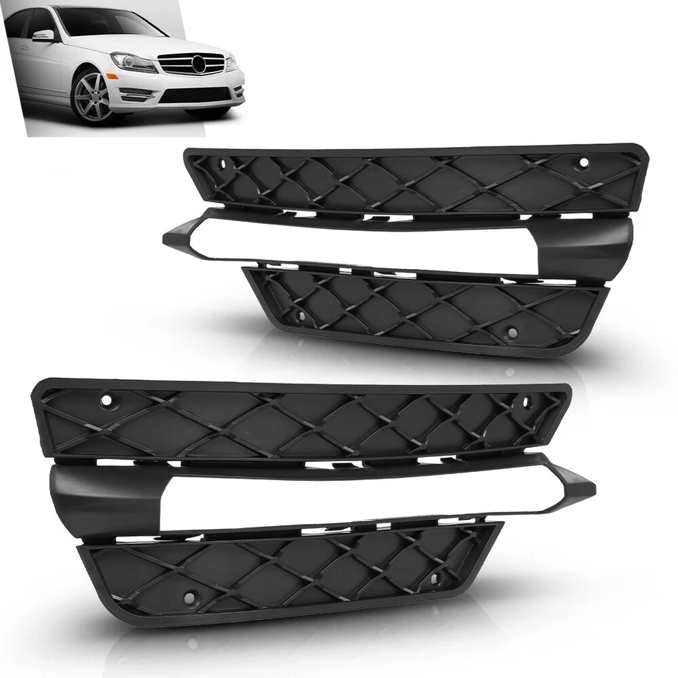 Fit For 2012-2014 Mercedes Benz C250 C300 C350 Fog Light Bezel Left+Right Side Foto 2 de 4