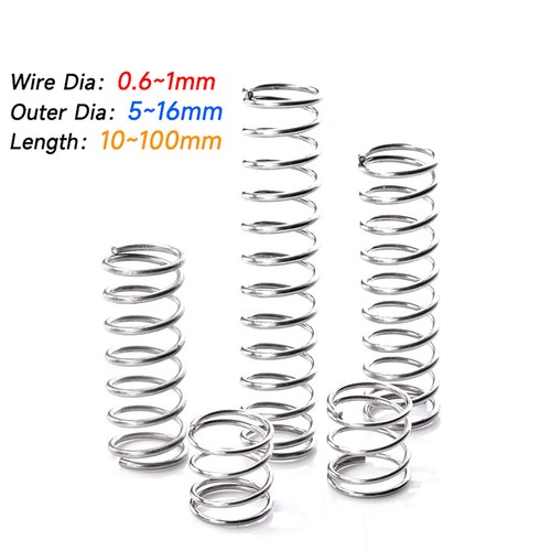 0.6-1mm Wire Dia. Compression Spring 5-16mm OD & 10-100mm Length Pressure Small - Picture 1 of 4