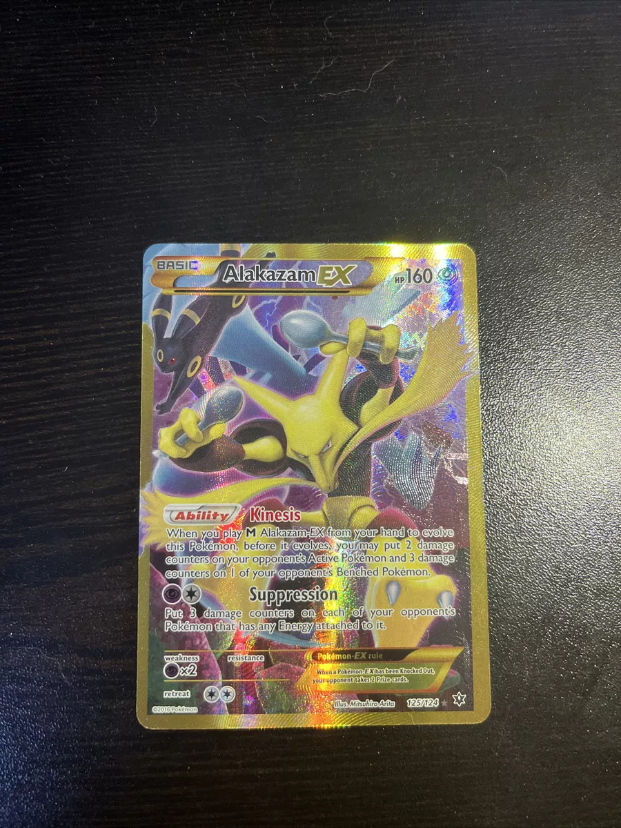 Alakazam EX 125/124 Secret Rare Fates Collide Pokemon Card Near Mint