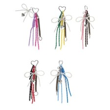 Bowknot Charm and Woven Lanyard Keychain Bag Accessory for Daily Use and Parties