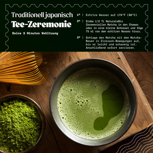Matcha-Tee-Pulver-Bio - Ceremonial Grade - 100G Original Green Tea Aus Japan. Gr - Bild 4 von 12