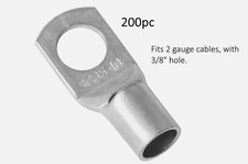 200pcs Tinned Lug For 2 Gauge Battery Cable 38 2 Awg Battery Cable Lug