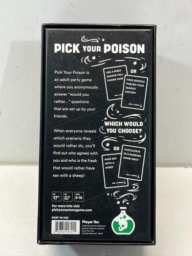 Pick Your Poison Card Game NSFW Edition Night Hosting Party - Picture 2 of 3