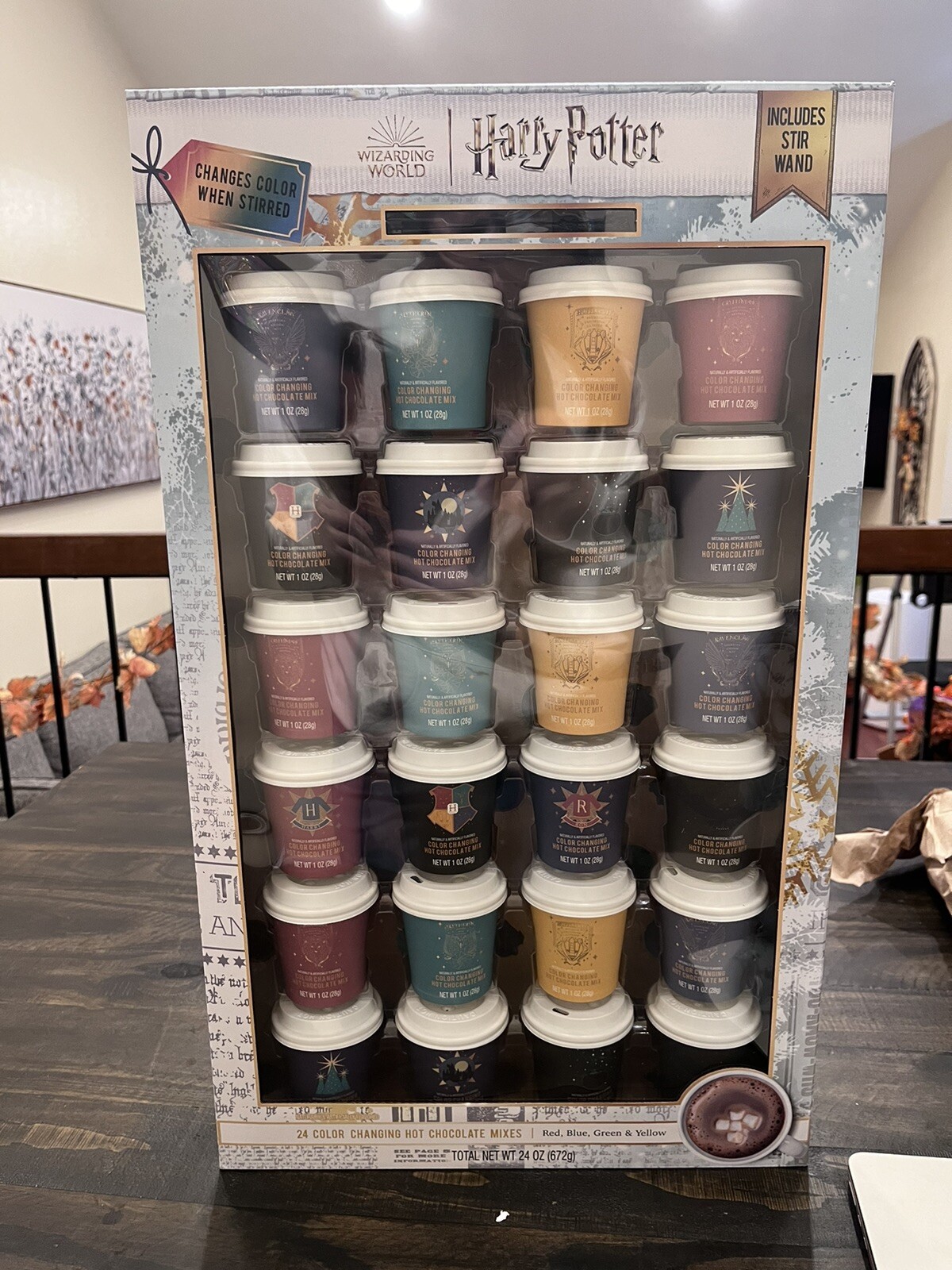 Harry Potter -24 Color Changing Hot Chocolate Mixes & Stir Wand Gift ...