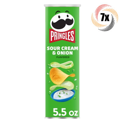 7x Cans Pringles Sour Cream & Onion Flavored Potato Crisps Chips Snack | 5.5oz