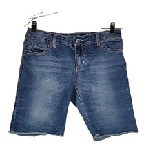Cherokee Girl's Denim Shorts Size 14/16 Raw Hem Medium Wash Blue