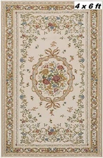 Luxury Area Rug 3.9 x 5.9FT Runner Soft Vintage Rustic Floral Area Rug WELL MADE