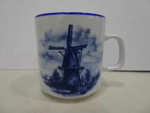 Vintage J.C.V. Hunnik Collection Hand Windmill decorated Mug made in Holland NEW