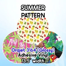 Summer / Tropical Beach Patterned Adhesive Vinyl 13.5" ROLL **FREE SHIPPING**