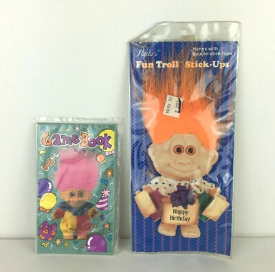 Troll Happy Birthday Stick Up Message (1992) & Mini Game Book