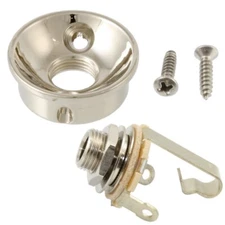 NEW Electrosocket Round Retrofit Tele Jack NICKEL + Switchcraft #11 Input 1/4"