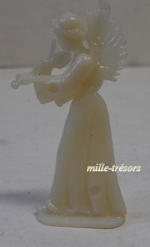 Figurine Publicitaire Heudebert Vintage Années 50-60, Ange Violoniste Pour Crèche De Noël