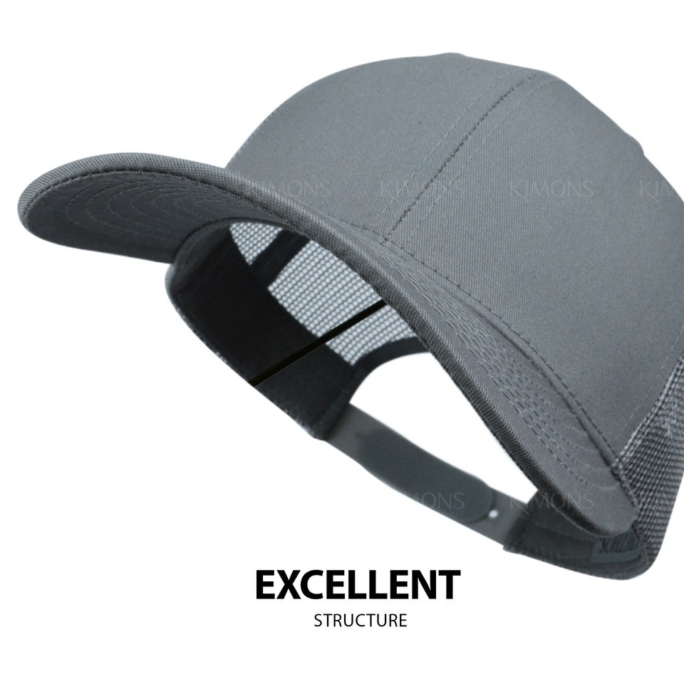 Trucker Hat Mesh Cotton Snapback Baseball Cap Plain Flat Solid Hip Hop ...