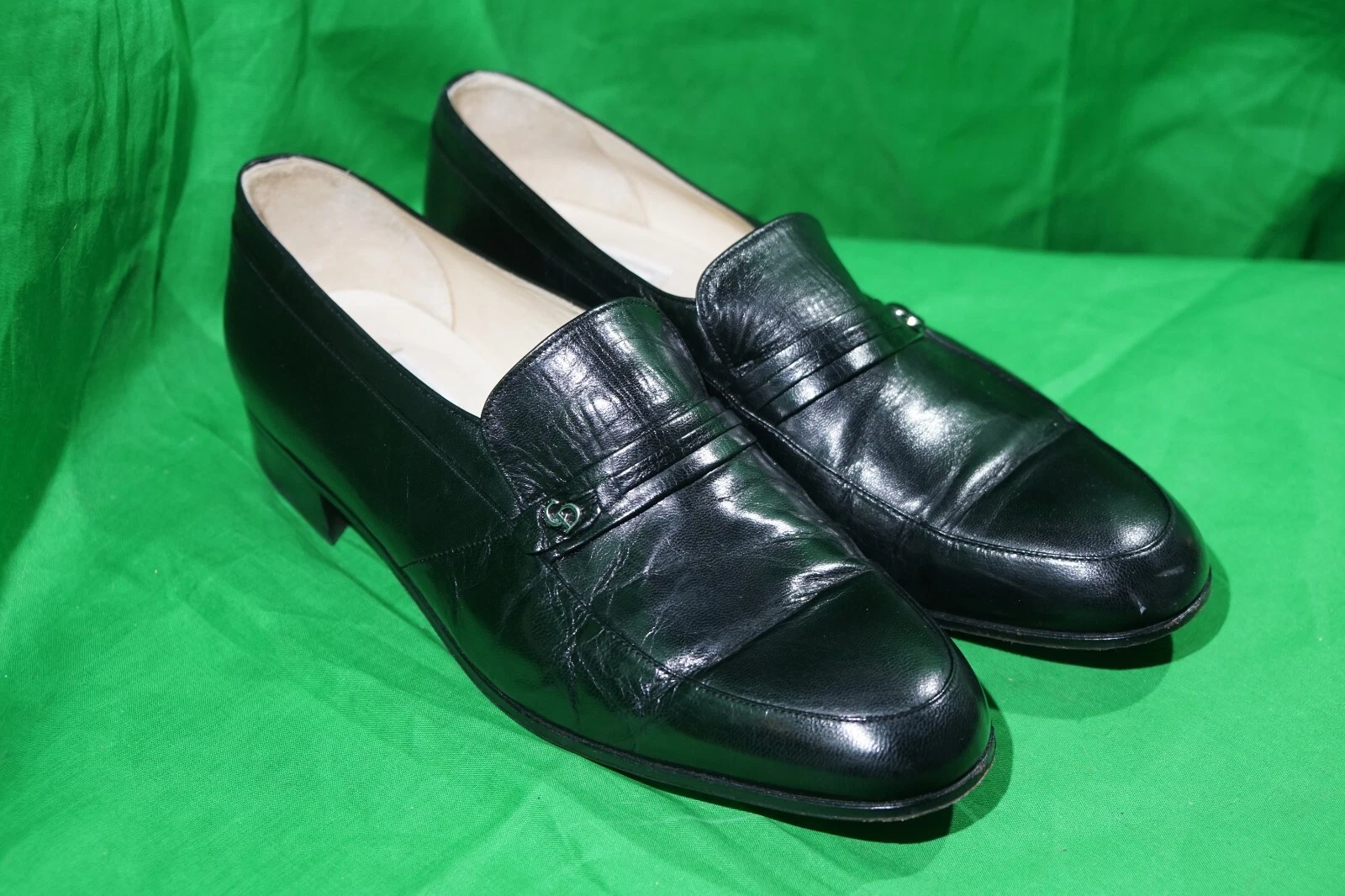 Mocassins vintage CHRISTIAN DIOR Monsieur taille 8 homme cuir noir ITALIE