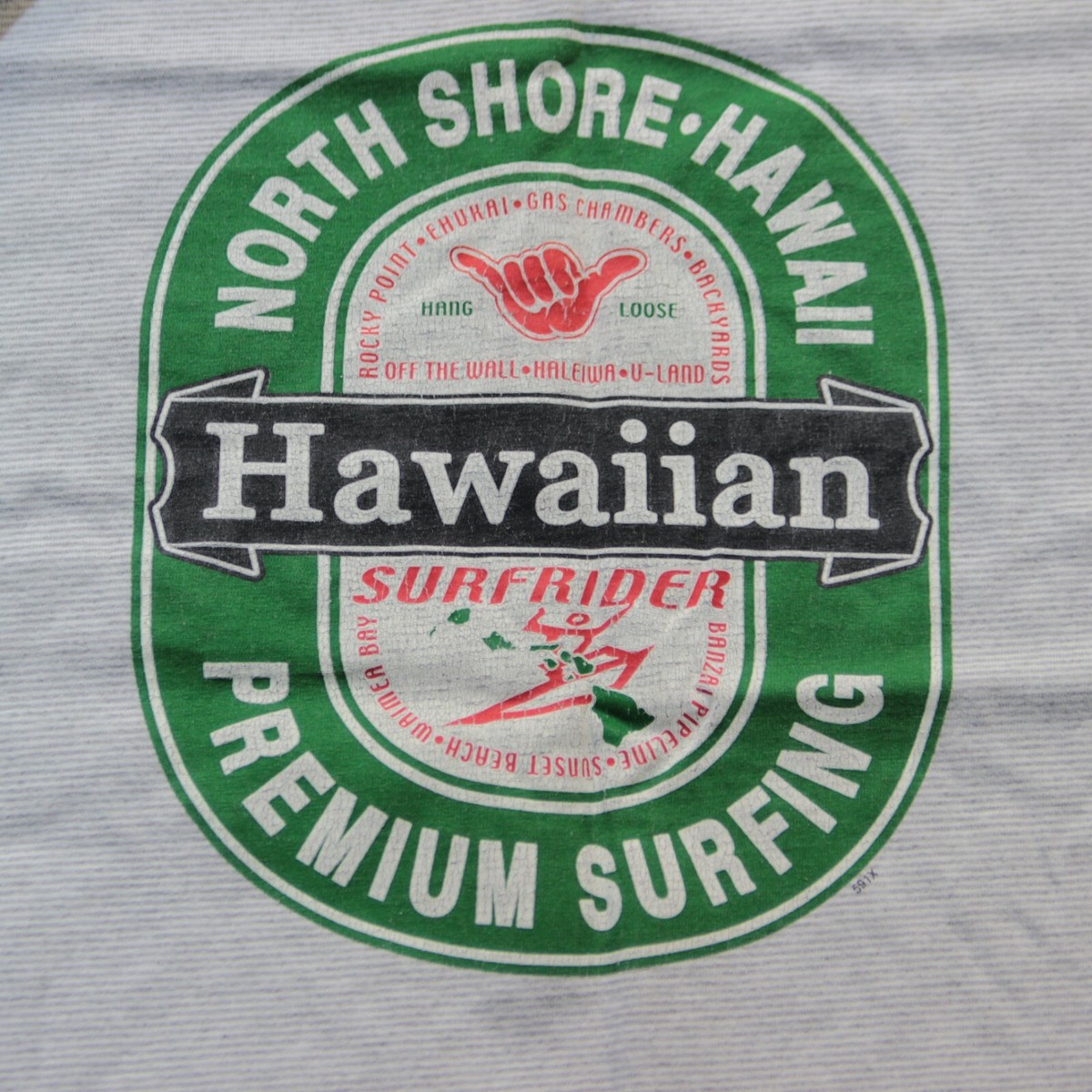 90s Hanes USA製 \"NORATH SHORE HAWAII\" Vintage 90's Hanes Beefy-T Red Dirt Hawaii North Shore