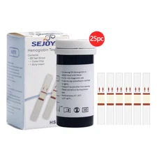 25pcs Test Strips for Blood Hemoglobin Meter Analyzer Anemia Monitor HB-101