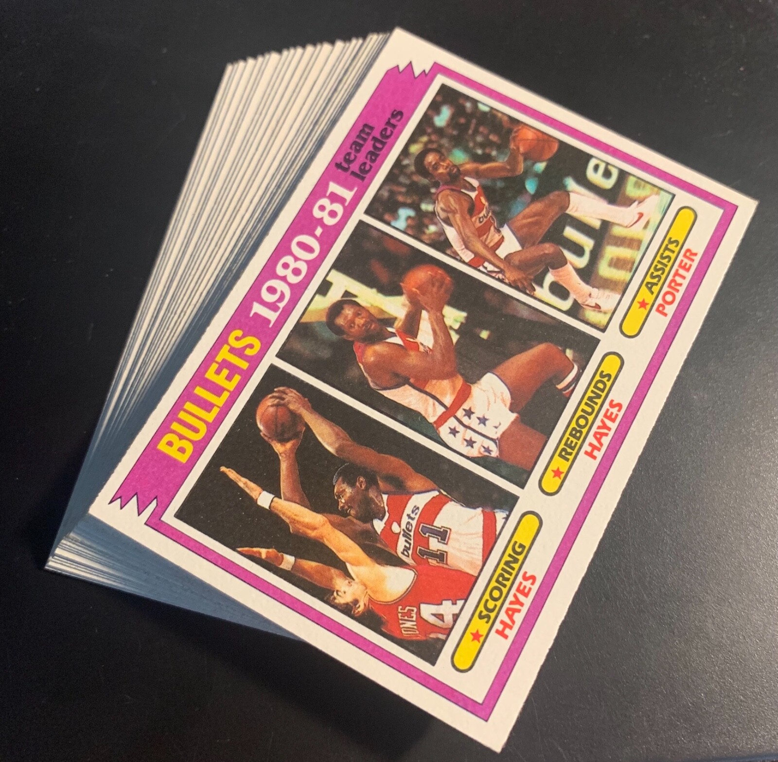 Razor Point Bullets RAZOR SHARP LOT OF 24 1981 TOPPS #66 BULLETS TEAM LEADERS ELVIN HAYES ...