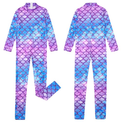 Kids Girls Mermaid Cosplay Costume Unitard Role Play Bodysuit Athletic Workout - Picture 61 of 72
