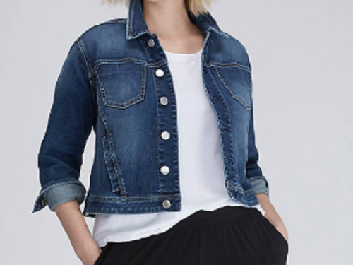 six button remixed denim jacket size 