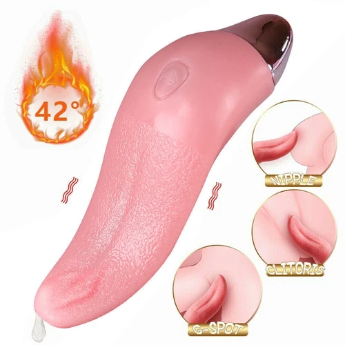Heating Clit Licking Tongue Vibrator G-Spot Dildo Massage Sucking Oral Sex Toys - Picture 3 of 24