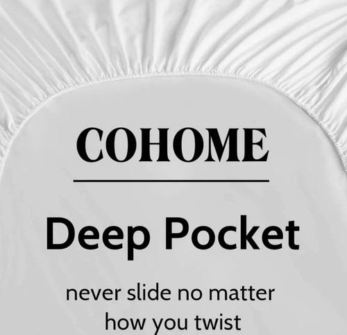COHOME Sheet Set / 4 Piece / Brushed Microfiber / 1800 Thread Count / White - Picture 5 of 7