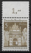 Berlin 1966 ** Mi 270 Bauten groß 5Pf Bauwerke Freimarken vom Oberrand OR 03655A