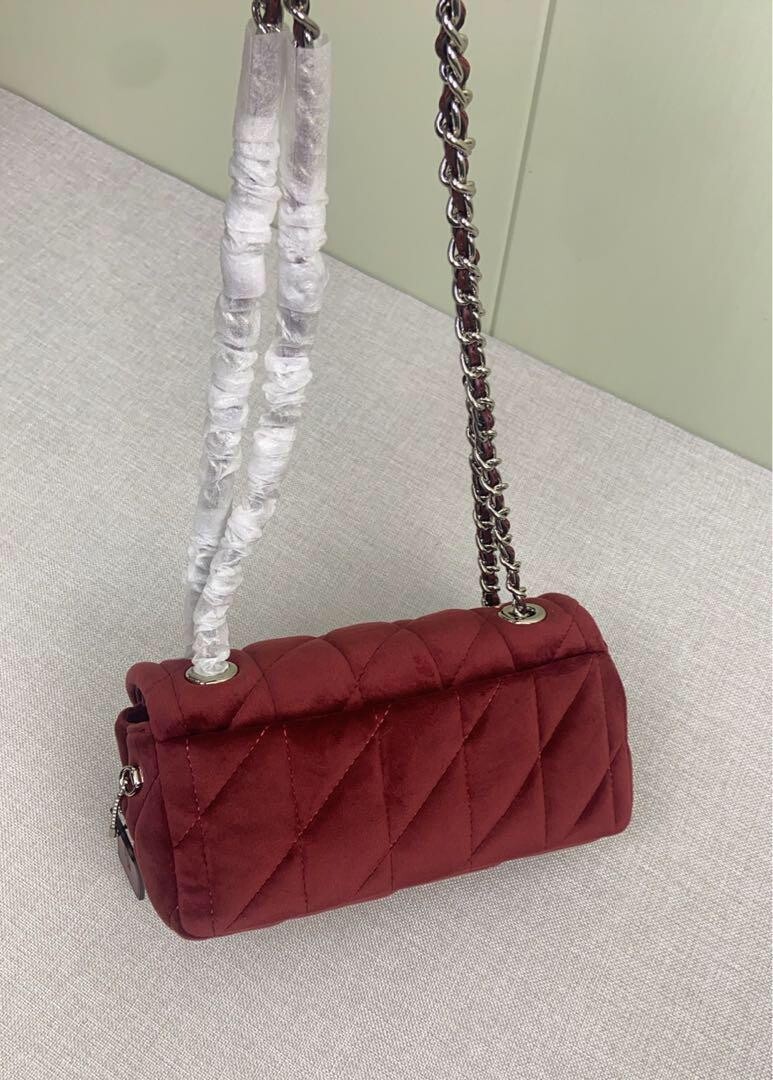 COACH Tabby Shoulder 20 Quilted Wine Red CW608 Outlet New | eBay