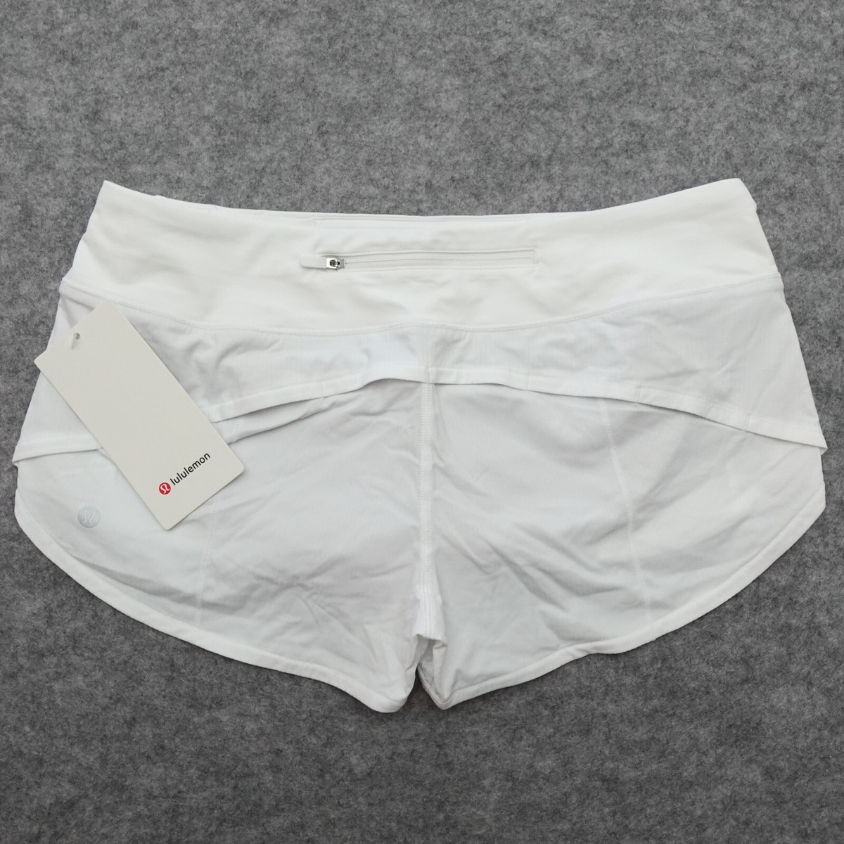 New Lululemon Size 12 Speed Up LR Low Rise Shorts Lined WHT White