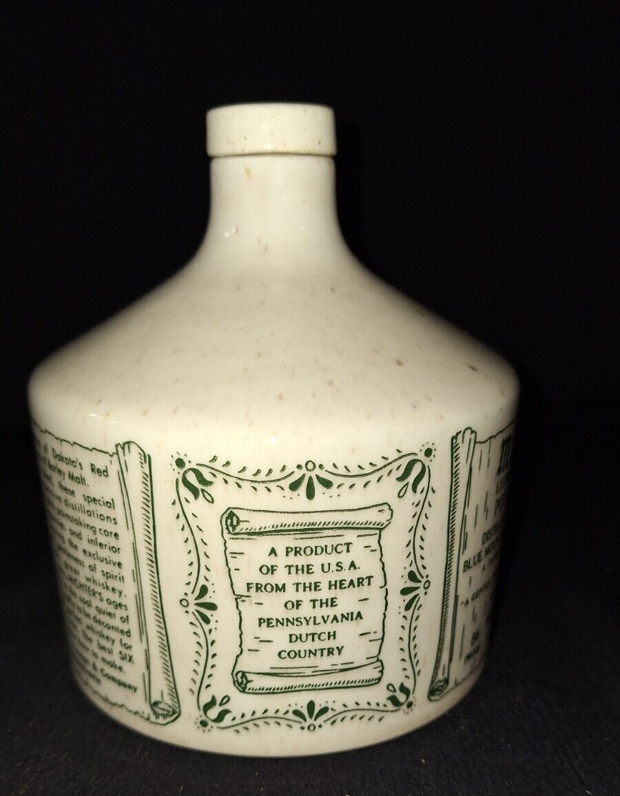 VTG 1960's MICHTER'S WHISKEY STONEWARE JUG 4/5 QUART BOTTLE & CORK STILL EMPTY