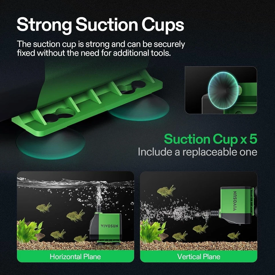 VIVOSUN Water Pump Hydroponics Pond Fountain Aquariums Submersible Fish Tank - Image 4 of 4