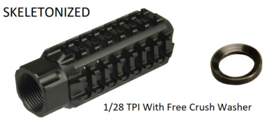 Aluminum Skeleton Muzzle Brake Compensator 1/2x28 Thread For .22LR Free Washer