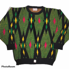 NOS New Vtg 90's Helen Sue Green STATIC ELECTRICITY Jumper Knit HiP HoP Sweater