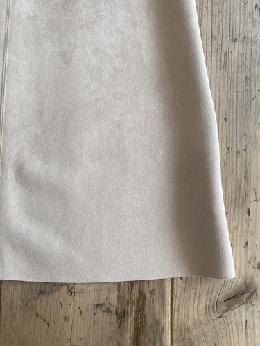 ZARA Womens Beige Faux Suede Sleeveless V-Neck Mini Dress, Size M, EUC - Picture 7 of 12