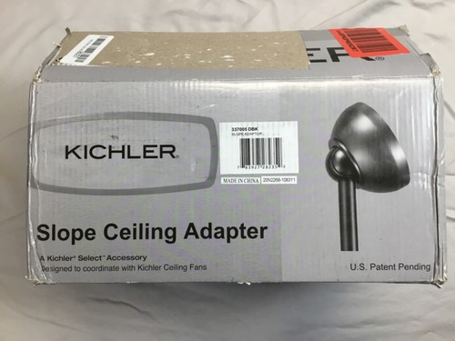 Kichler 337005 Ceiling Fan Sloped Adapter Up to 60 Degrees Distressed Black - Picture 7 of 15
