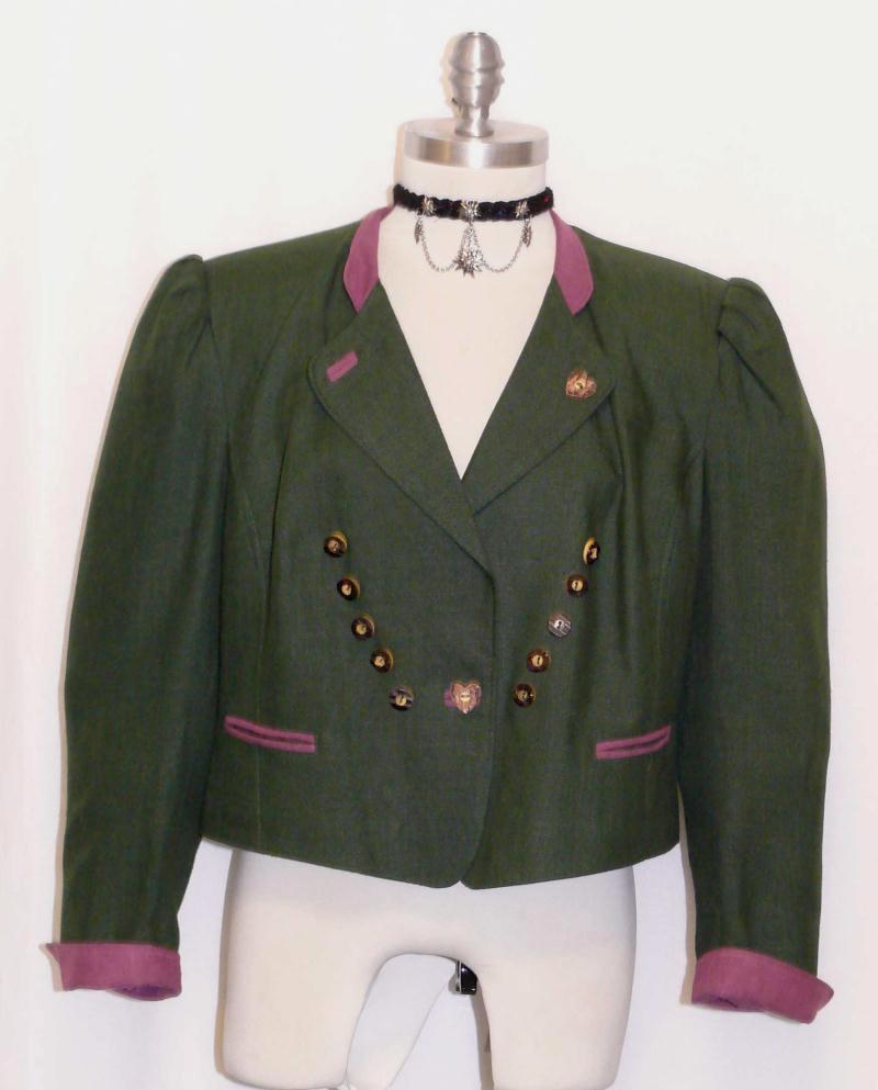 Veste Traditionnelle Allemande ALPHORN Pour Femme Taille 46 - Style Trachten/équitation, Couleur Gris/vert