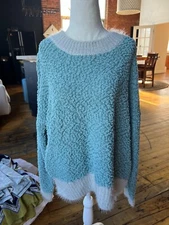 Listicle Blue Fuzzy Sweater size small