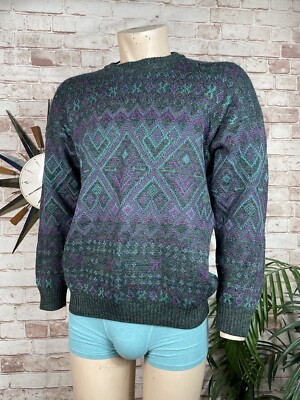 Vintage St Michaels Pullover Sweater Pulli Large Nordic Fair Isle Scandi Retro